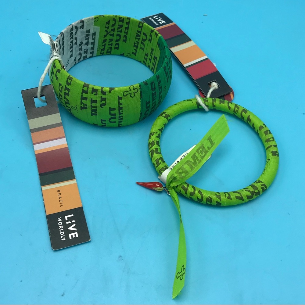2 Bangle Bracelets by Live Worldly Brazil